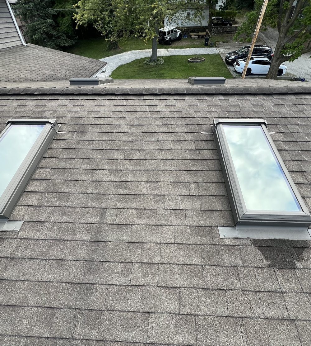 Two roof skylights treated with solar control window film
